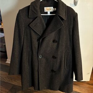 Talbots Women's Classic Brown Pea Coat